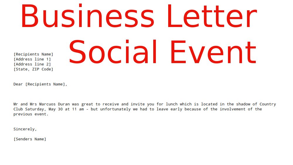 ... letter event | social letter event sample | social letter event