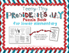  The Puzzle Den - Teeny Tiny President's Day for lower elementary