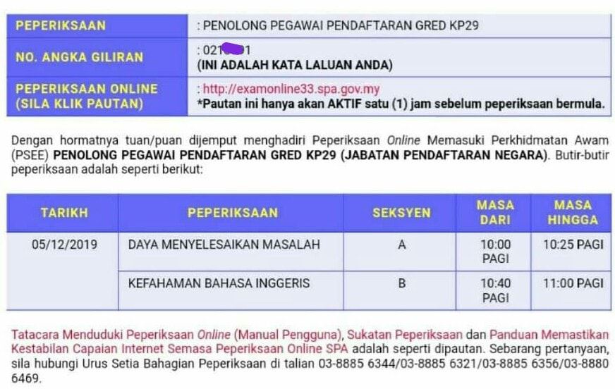 Contoh Soalan Peperiksaan Penolong Pegawai Pendaftaran KP29