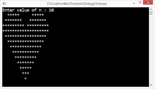 C program to print heart star pattern