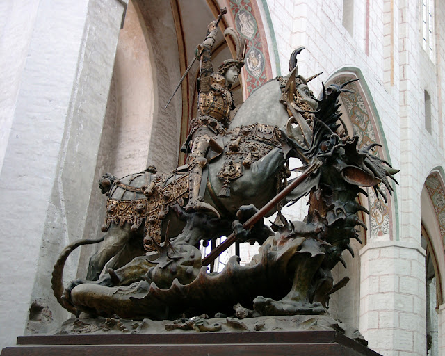 Saint George and the Dragon by Bernt Notke, St Catherine's Church, Lübeck