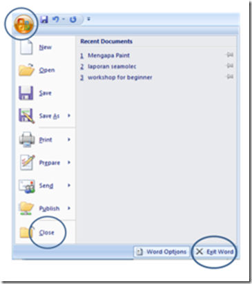 Menutup program