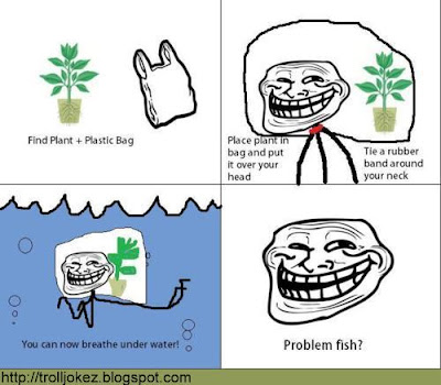 Troll Face - Breath into the water.