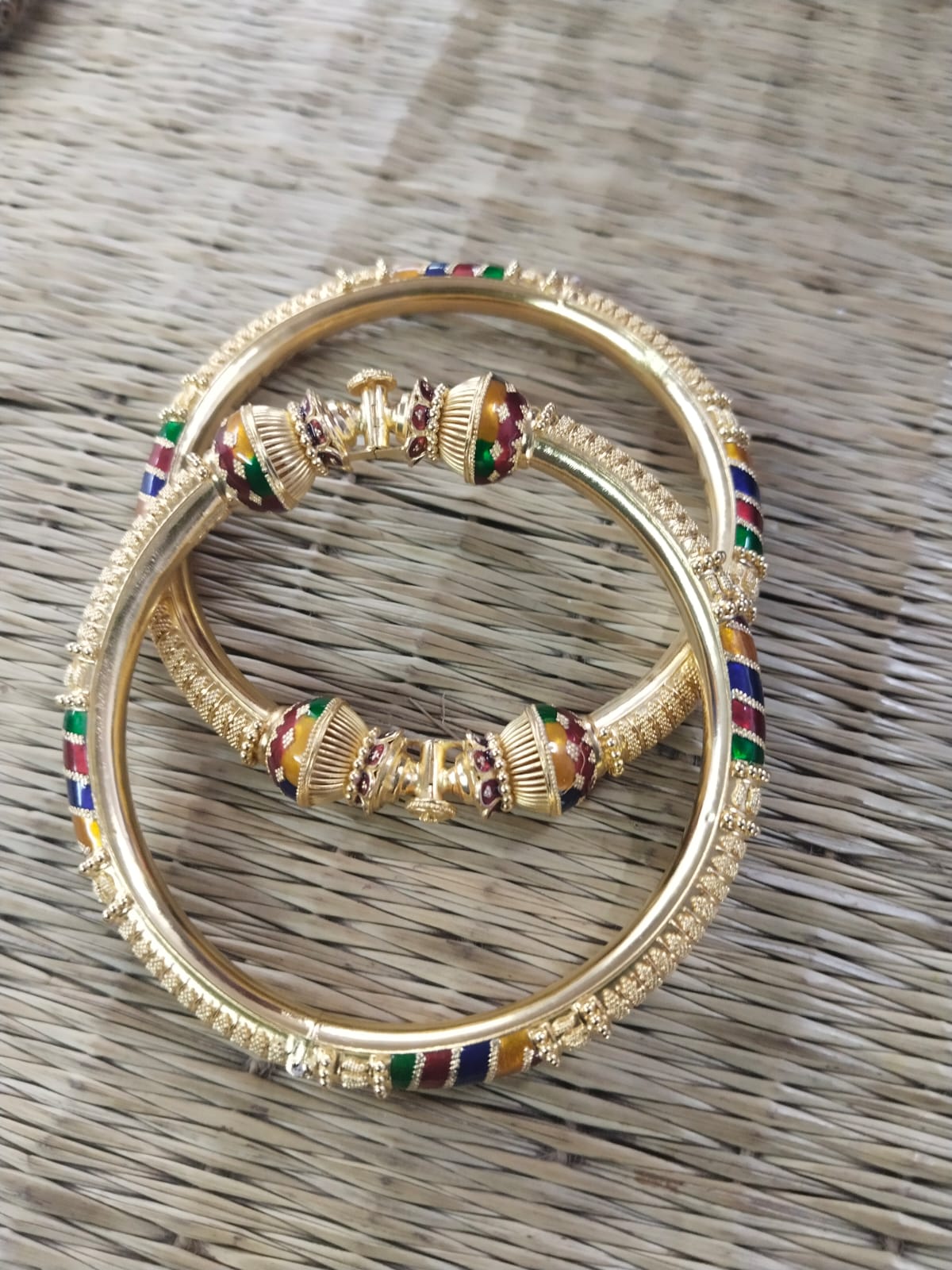 kolkata gold meena bala kada bangle for export 21kt 22kt , gold jewelery manufacturer karigar exporter kolkata india,