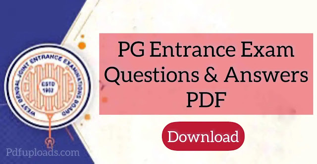 PG Entrance Exam Questions and Answers PDF Download.