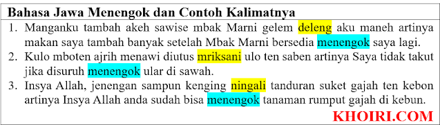 Bahasa Jawa Menengok dan Contoh Kalimatnya