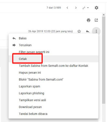 Cara Print Email di Gmail Secara Langsung