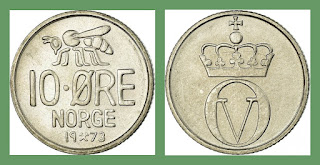 N10 NORWAY 10 ORE COIN AUNC (1959-1973)