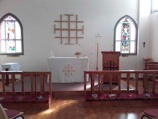 St Helena's Church, white linen for All Saints Day