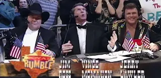WWF / WWE Royal Rumble 1997 - Jim Ross, Vince McMahon, and Jerry 'The King' Lawler did commentary