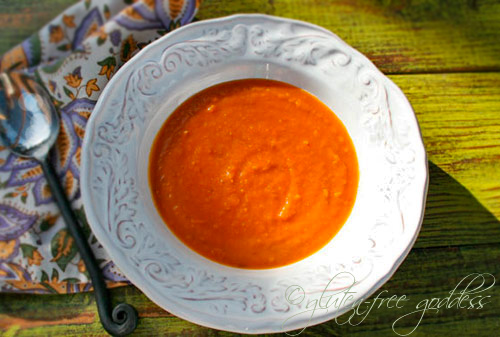 Vegan sweet potato soup with ginger