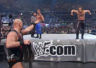 WWE / WWF - King of the Ring 2001 - Stone Cold Steve Austin faced Chris Jericho & Chris Benoit in a triple threat match for the WWF title