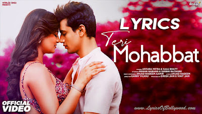 Teri Mohabbat Song Lyrics | Mohak Narang, Surbhi Rathore | Antara Mitra, Saaj Bhatt | Amjad Nadeem Aamir