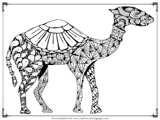 camel free printable adult coloring pages