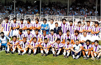 REAL VALLADOLID DEPORTIVO - Valladolid, España - Temporada 1980-81 - Plantilla del REAL VALLADOLID, que, en la temporada 1980-81, después de varios años en Segunda, volvió a jugar en 1ª División, clasificándose en 12ª posición. Paquito fue el entrenador