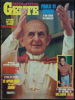 Capa da Revista Fatos e Fotos Gente - de 21 de agosto de 1978 nº 887 -  Foto Papa Paulo VI