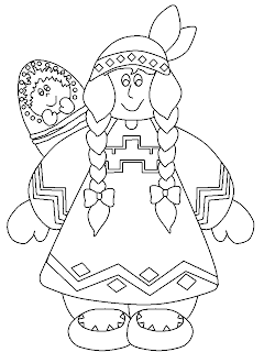 American Girl Coloring on Native American Girl Gif