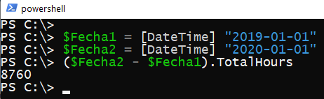 Powershell: Diferencia entre fechas