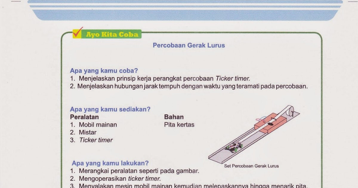 Lembar Kerja Siswa (LKS) Gerak pada Benda Kls VIII