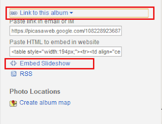 picasa albums slideshow embed