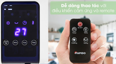 máy sưởi gốm Rapido tiện lợi