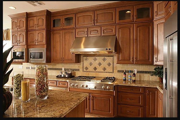 Granite Countertop Kitchen Design Ideas with nice wooden freestand countertop design and nice wooden oak floor idea granite kit
