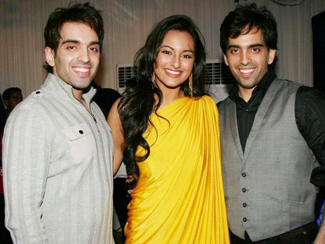 Sonakshi Sinha with her brothers