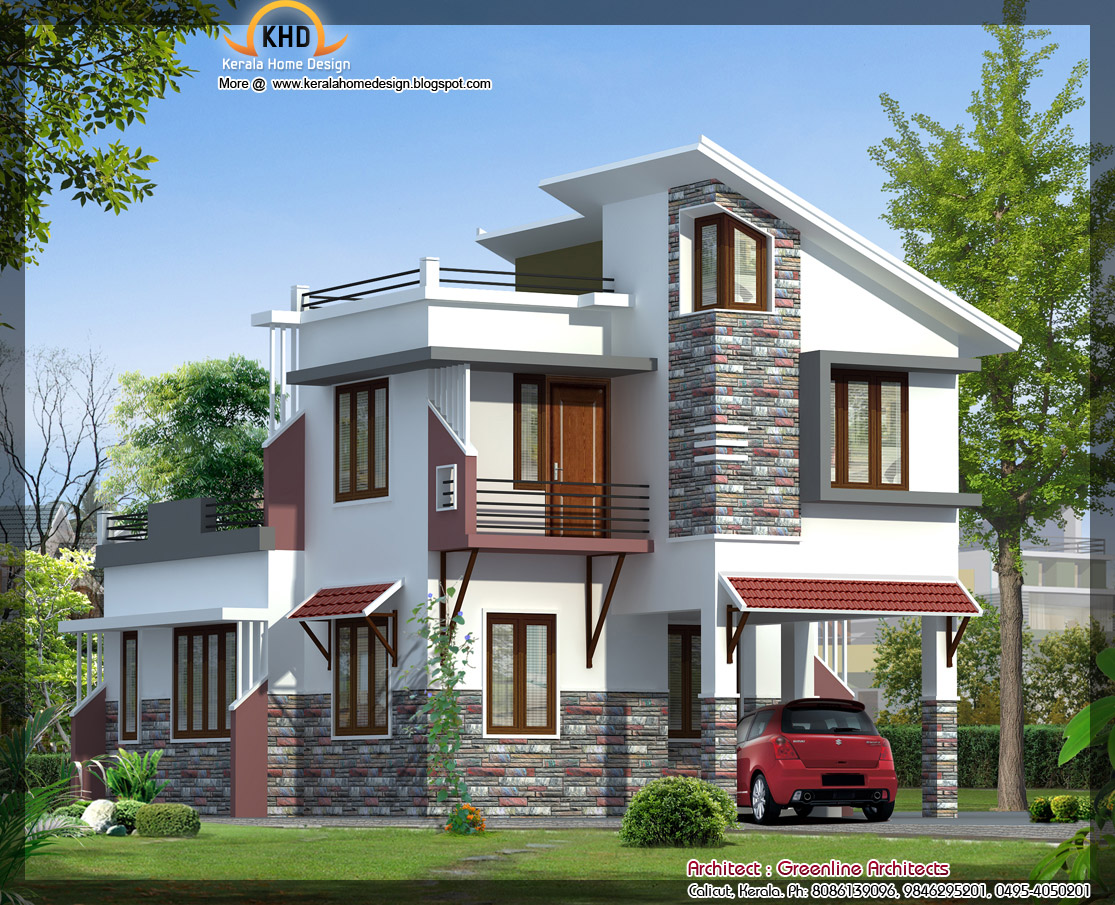  Modern  Villa Elevation  1577 Sq Ft Kerala home  design 