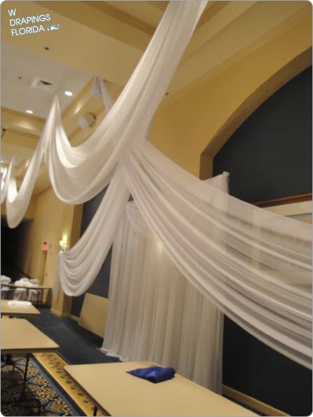 Custom Chiffon Ceiling Draping Wedding Reception at Arlington Ridge Golf 