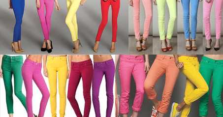 ... Stylize Elegantly....: No More Blue! Jeans Go More Colorful and Trendy