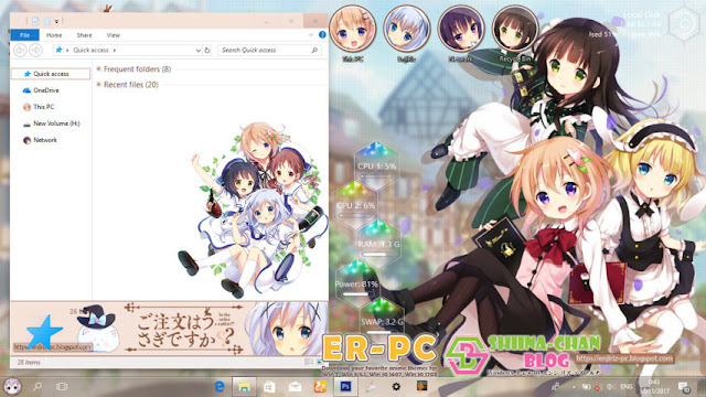 Windows 10 Ver. 1703 Theme Gochuumon wa Usagi desu ka? by Enji Riz