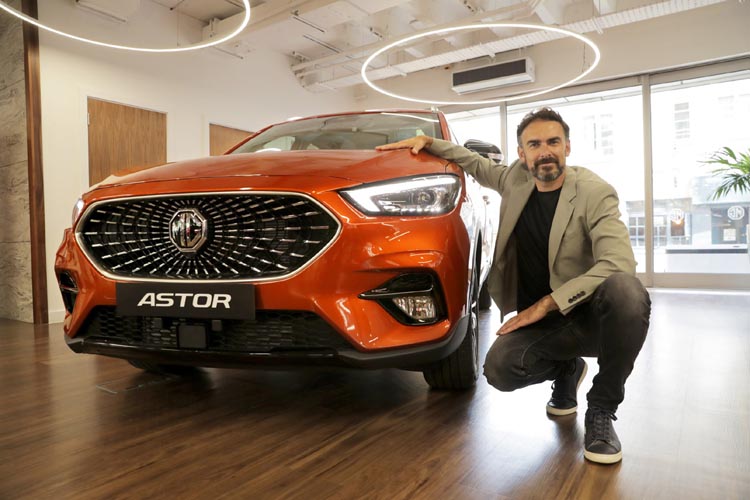 Rajeev Chaba, President and MD, MG Motor India unveiling Astor