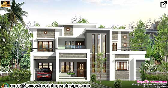 flat roof style modern house