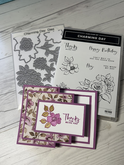 Stamps and tools used to create a Stampin' Up! Floral Charm Suite Greeting Card