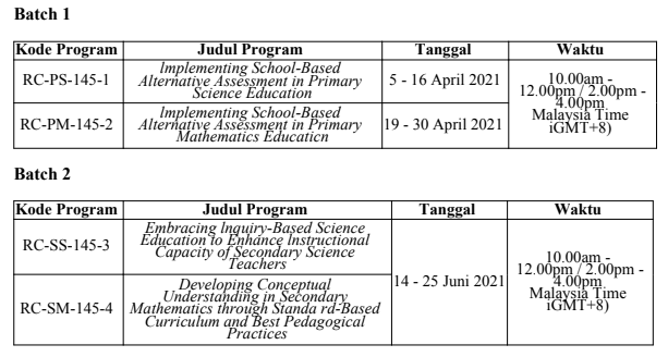 jadwal seameo