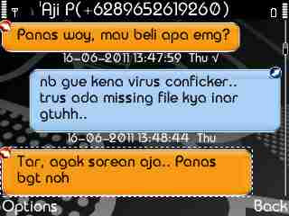 Tampilan SMS BB di E63