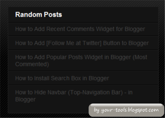 How to Install Random Posts Widget in Blogger