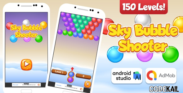 Sky Bubble - Shooter game android studio Project with AdMob Ads - 20 September 2022