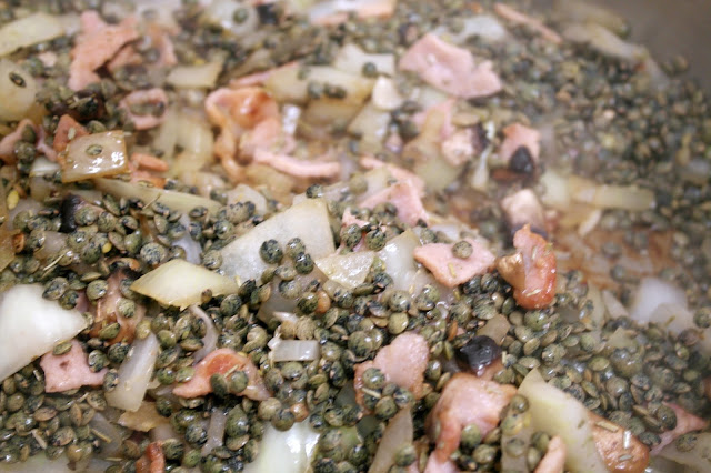 Green Lentil and Bacon Soup by What Laura did Next