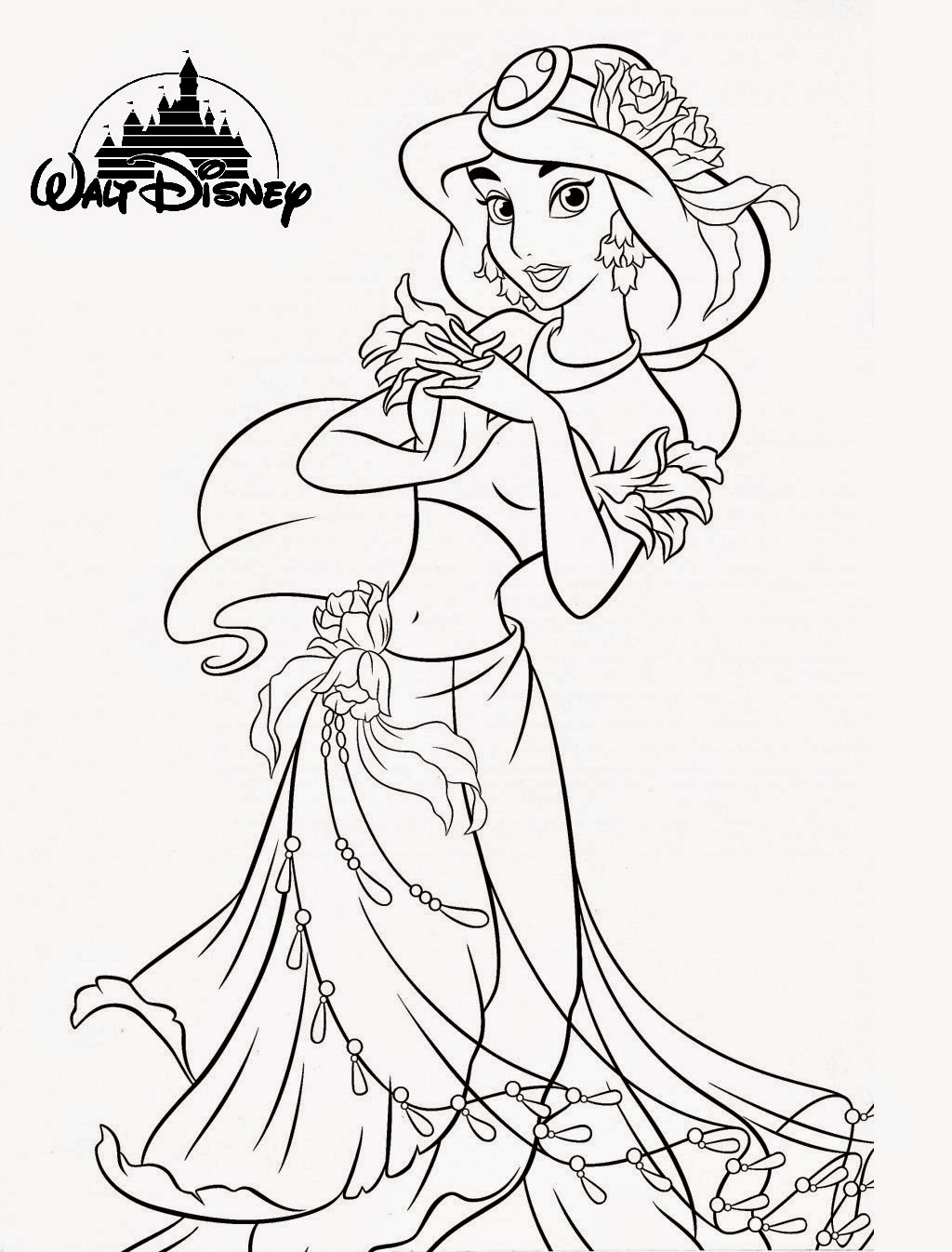 Download Disney Princess Jasmine Coloring Pages Printable