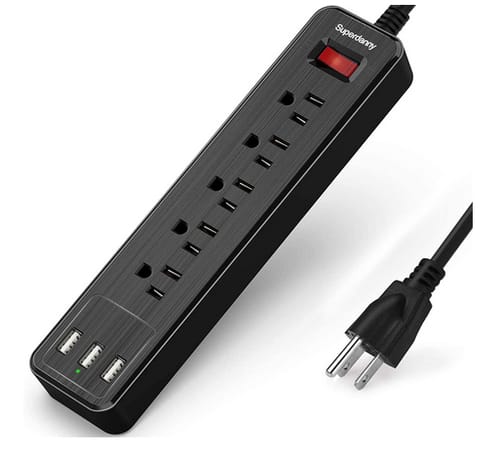 SUPERDANNY Multiple Protection 5 Outlet 3 USB Port