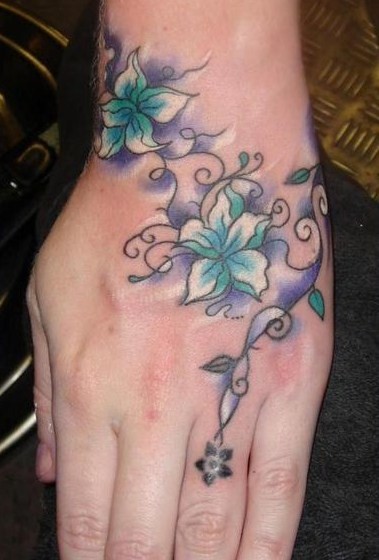 Flower Hand Tattoos for Women