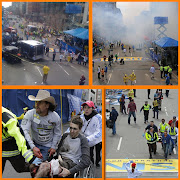 . explosions at the finish line of the Boston Marathon, police have said. (page )