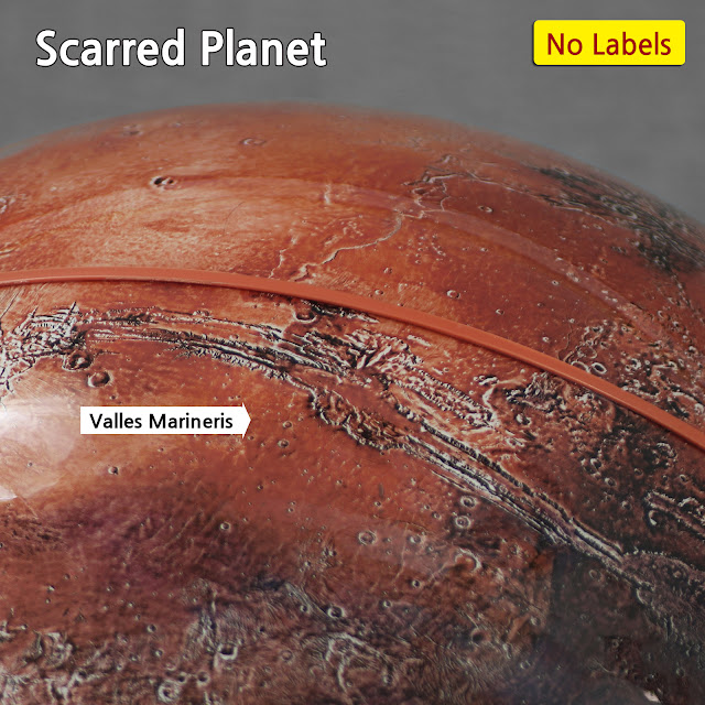 Mars Globe, The Red Planet Mars, Martian, Marte, Scarred Planet, Exploration of Mars, Explorers on the Red Planet, SpaceX, Mars landing, Mars Science Laboratory, mapsoftglobes, 