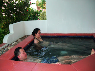 Relax in the hot tub