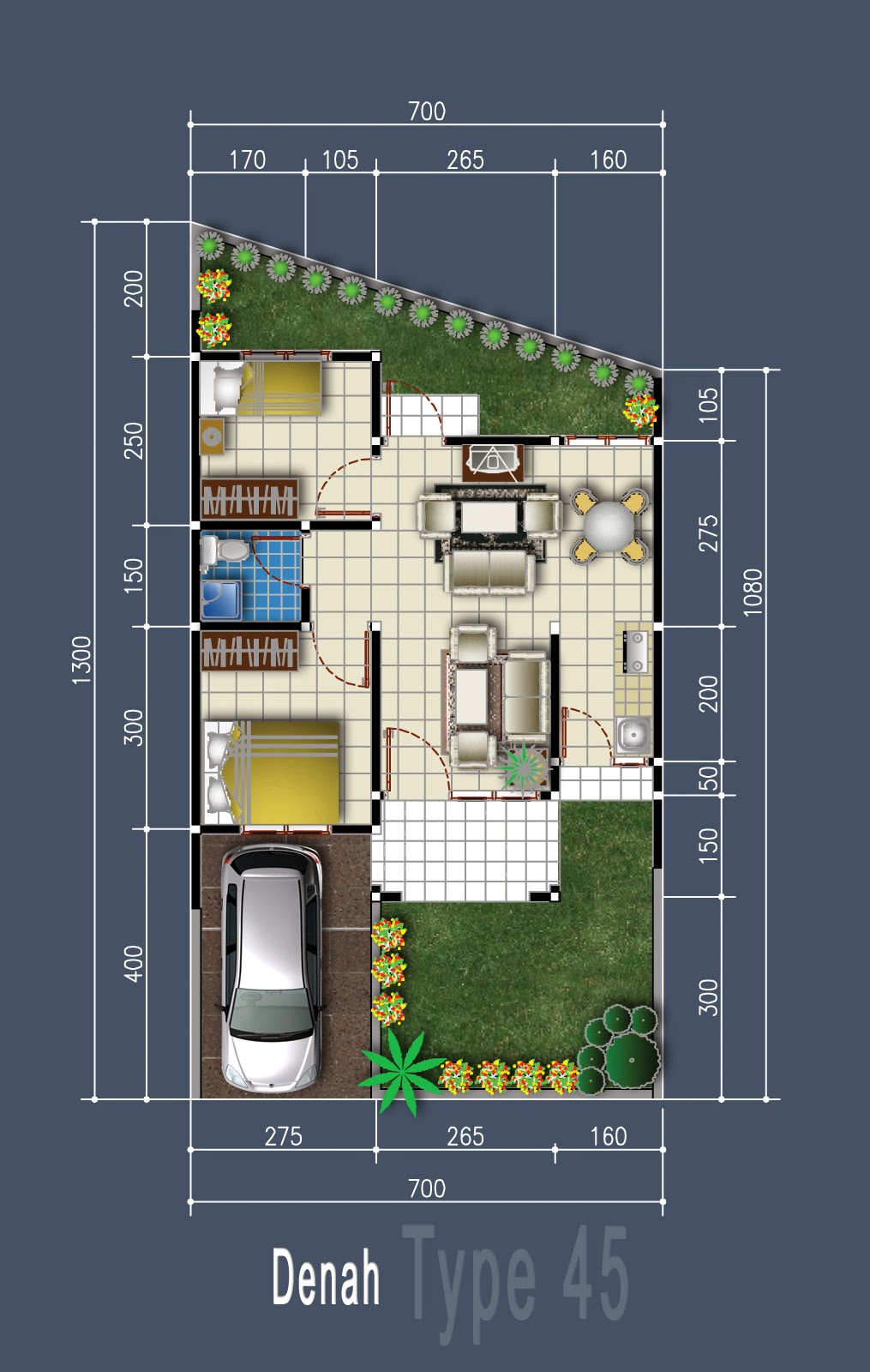 Mengagunkan Rumah Minimalis Type 45