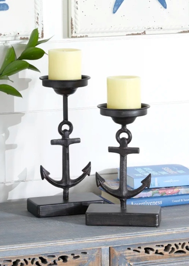 Nautical Anchor Candle Holders