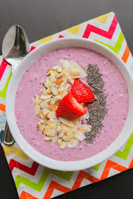 Mixed Berry Smoothie Bowl with Toasted Coconut Chips and Almonds | The Chef Next Door