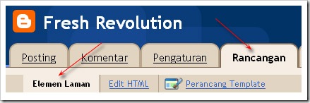 elemen laman blogger