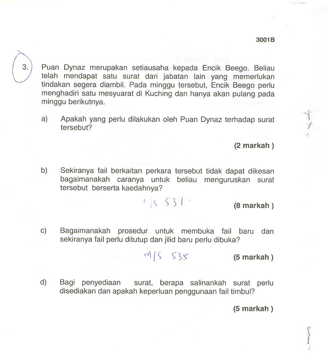 Contoh soalan KPSL N27 : BAHAGIAN II (3001B) haku punyer suke